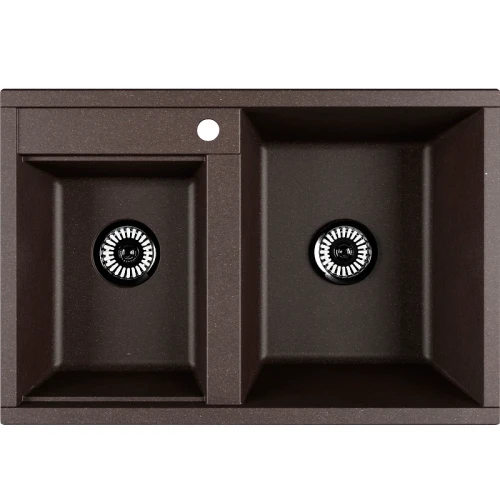Кухонная мойка Aquaton Делия 78 DBL 1A723132DE280 Кофе искусственный камень (литьевой мрамор) встраиваемый