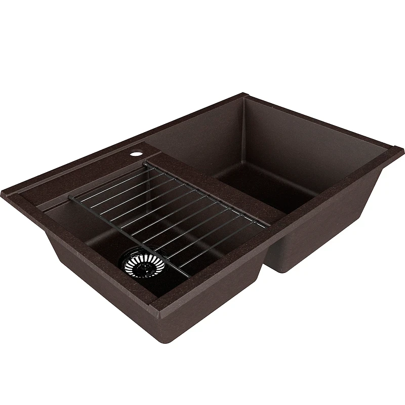 Кухонная мойка Aquaton Делия 78 DBL 1A723132DE280 Кофе искусственный камень (литьевой мрамор) встраиваемый