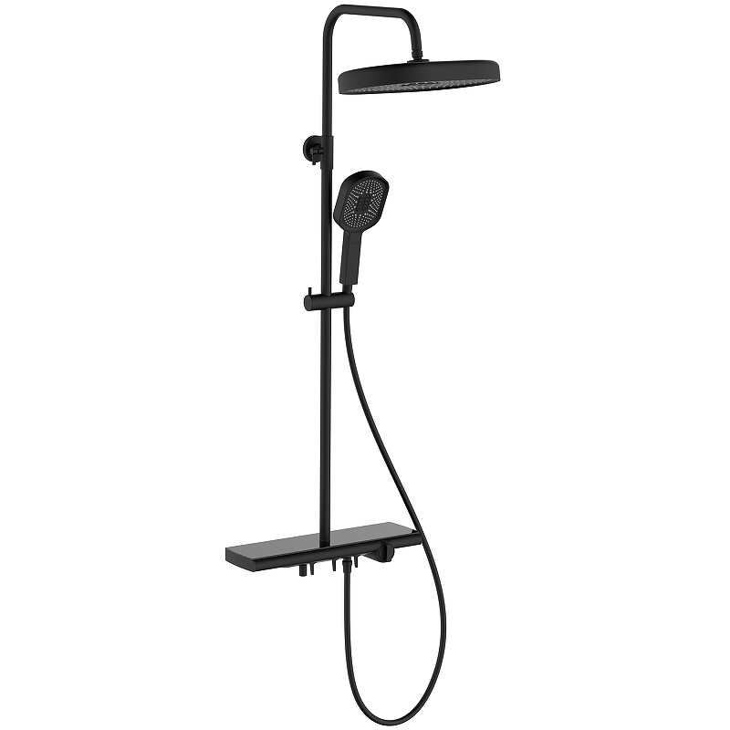 Душевая система ESKO ST350Black Черная матовая пластик на стену