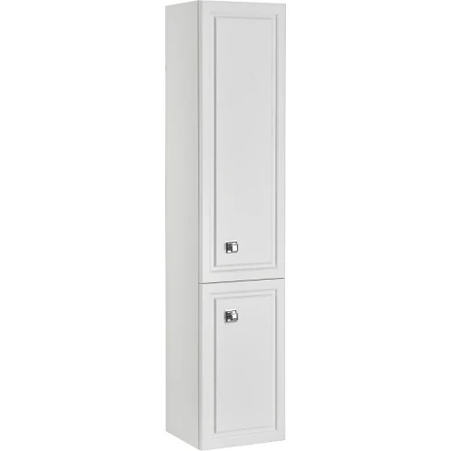 Шкаф пенал ASB-Woodline Каталина 35 White 12106 Белый массив дерева, стекло