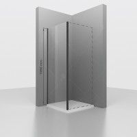 Душевая стенка RGW Z-050-2-B 110 352205211-14 профиль Черный стекло прозрачное