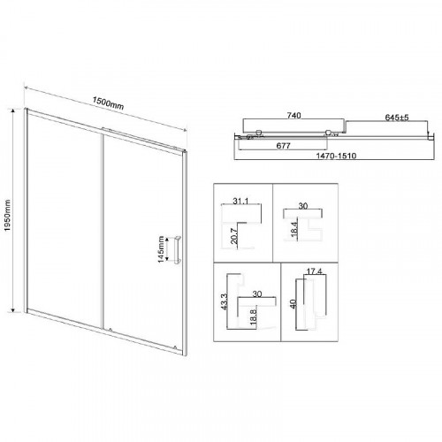 Душевая дверь Vincea City 150 VDS-5CT150CL профиль Хром стекло прозрачное