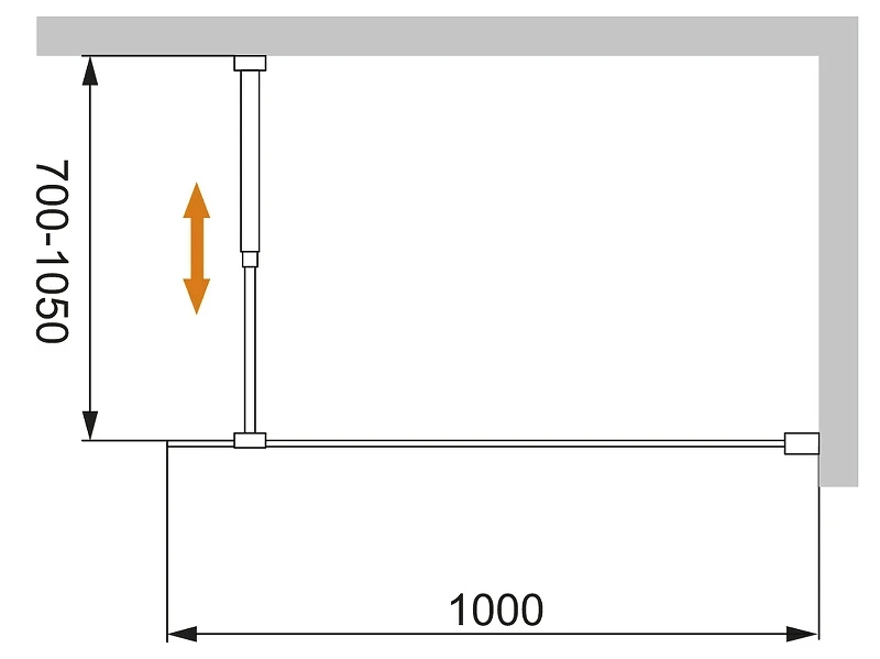Душевая перегородка Cezares Liberta 100 LIBERTA-L-1-100-BR-NERO профиль Черный матовый стекло бронзовое
