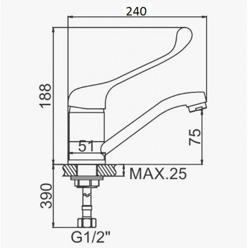 Смеситель для кухни D-Lin D154427-6 цвет  Хром