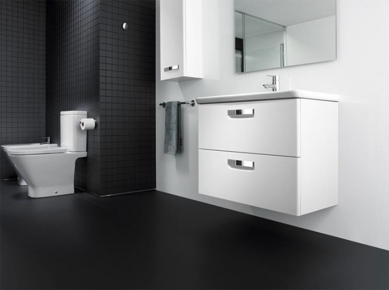 Тумба под раковину Roca The Gap 80 ZRU9302877 подвесная Белая глянцевая