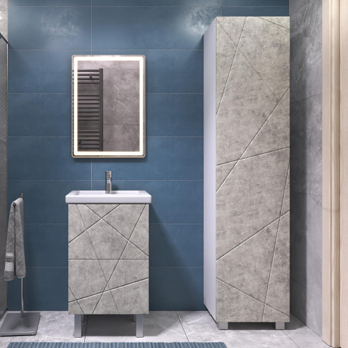 Шкаф пенал Vigo Geometry 45 243 подвесной цвет Бетон