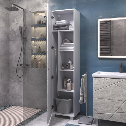 Шкаф пенал Vigo Geometry 45 243 подвесной цвет Бетон