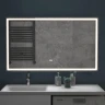 Зеркало Vigo Geometry Luxe 120 212 с подсветкой с бесконтактным выключателем с диммером с подогревом и часами