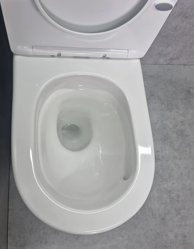 Унитаз компакт CeramaLux TR2176 Белый глянцевый с бачком и сиденьем Микролифт фаянс напольный