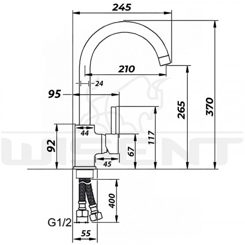 Смеситель для кухни Wisent W4998-3-18 цвет Белый