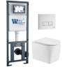 Комплект унитаза с инсталляцией WeltWasser MARBERG 410 + NESENBACH 004 GL-WT + MAR 410 SE GL-WT 10000011721 цвет Белый глянцевый с сиденьем Микролифт и клавишей смыва цвет Белый глянцевый