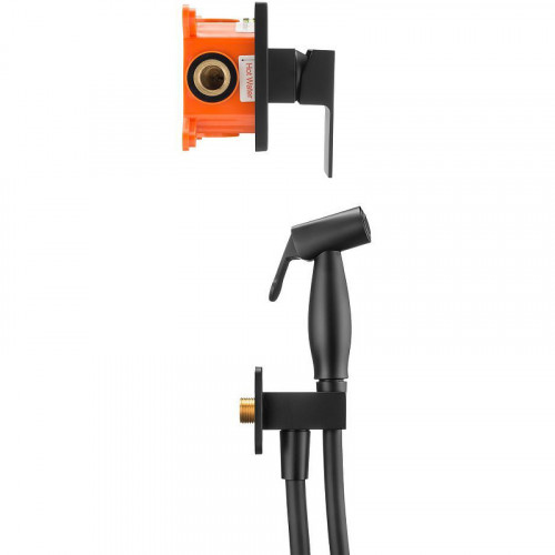 Гигиенический душ со смесителем Swedbe Platta 5549B Черный матовый латунь на стену