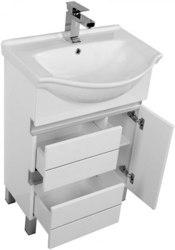 Тумба под раковину Aquanet Доминика 60 171684 Белая МДФ / ЛДСП