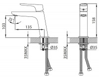 Смеситель для раковины Creavit Slope SP1500 цвет Хром