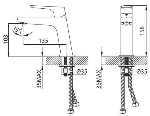 Смеситель для раковины Creavit Slope SP1500 цвет Хром