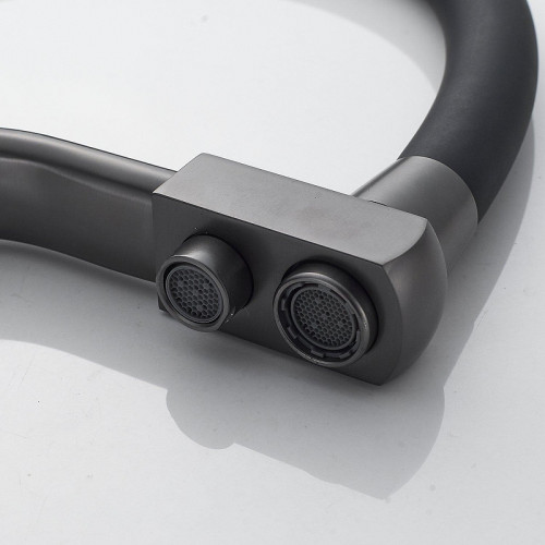 Смеситель для кухни Shevanik S968T цвет Оружейная сталь Черный