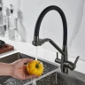Смеситель для кухни Shevanik S968T цвет Оружейная сталь Черный