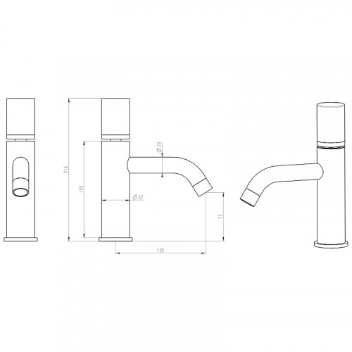 Смеситель для раковины Boheme Stick 121-NB.2 Никель латунь
