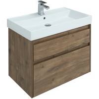 Тумба под раковину Aquanet Nova Lite 75 249515 подвесная Дуб рустикальный МДФ / ЛДСП
