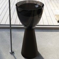 Раковина Abber Kristall 45 AT2703Onyx-Black Черная глянцевая Черная матовая полиэфирная смола напольный