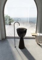 Раковина Abber Kristall 45 AT2703Onyx-Black Черная глянцевая Черная матовая полиэфирная смола напольный