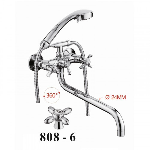 Смеситель для ванны D-Lin D145808-6 универсальный цвет  Хром