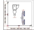 Душевой уголок Cezares ELENA-W-ASH-2-100/90-C-Cr профиль Хром стекло прозрачное