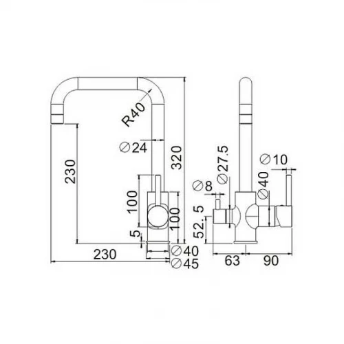 Смеситель для кухни Belz B802 B76802 Хром латунь