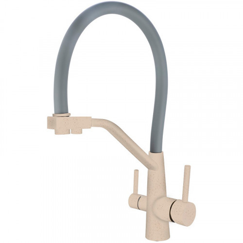 Смеситель для кухни Viko V-5816 Бежевый Серый латунь