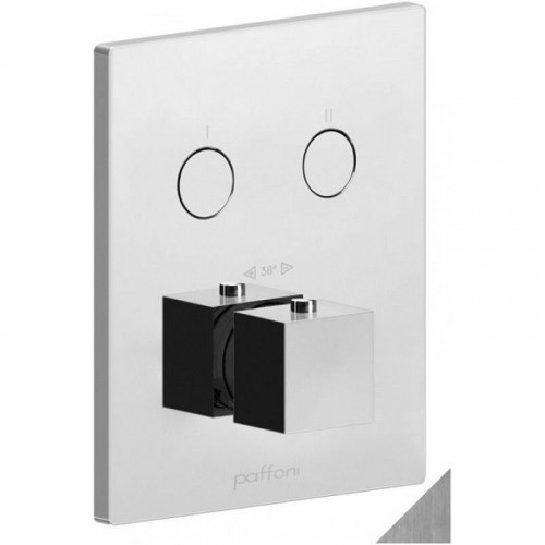 Смеситель для душа Paffoni Compact Box CPT518ST с термостатом цвет Сталь