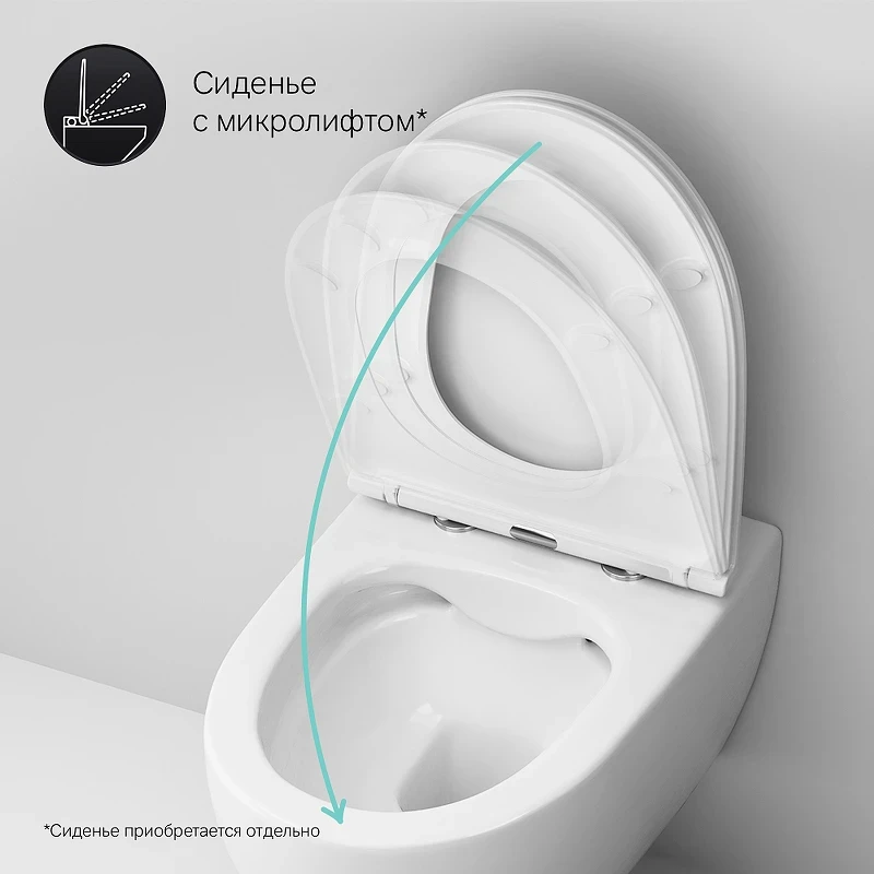 Комплект унитаза с инсталляцией AM.PM Awe FlashClean IS49038.111700 с сиденьем Микролифт и Черной матовой клавишей смыва фарфор подвесной