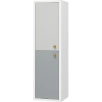 Шкаф пенал Brevita 50 Shades of Grey Анастейша 35 L Ана-05035-01-01Л подвесной Белый матовый Серый матовый МДФ / ЛДСП