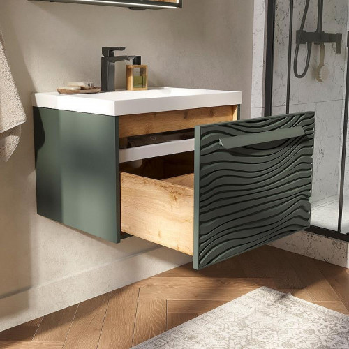 Тумба под раковину Equil Gleam 60 tpGLEAM60.1Y-34 подвесная цвет Зеленый камень Дуб вотан