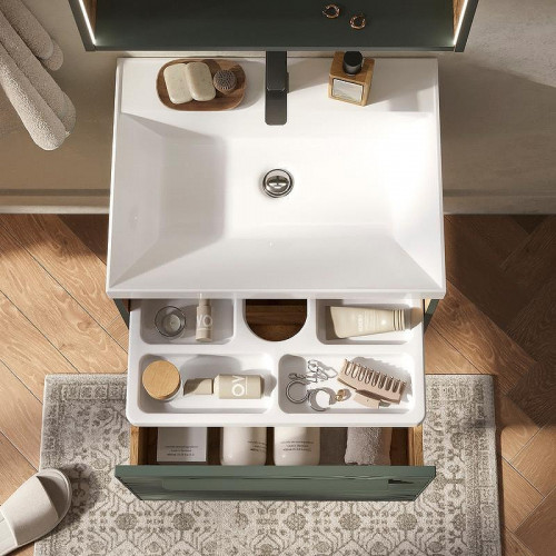 Тумба под раковину Equil Gleam 60 tpGLEAM60.1Y-34 подвесная цвет Зеленый камень Дуб вотан