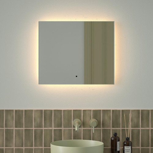 Зеркало Defesto Glow 60х50 DF 2513RH с подсветкой 19W-3000К/с фацетом/ИК - выключатель/Теплый белый свет