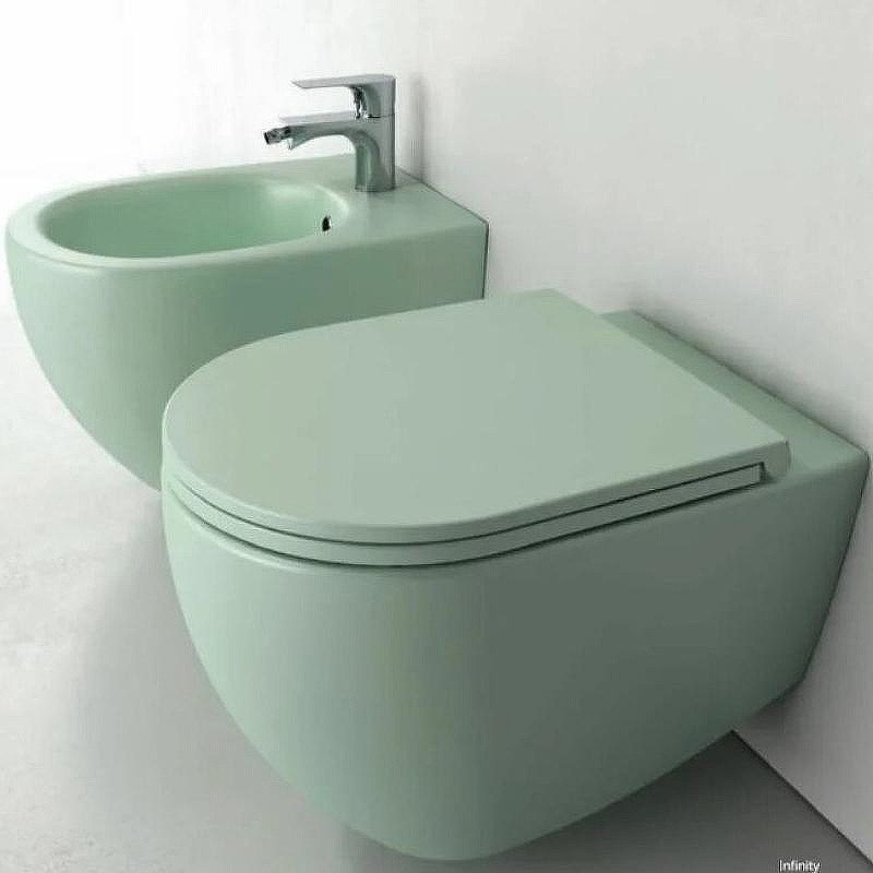 Унитаз подвесной Isvea Infinity 10NF02001-2T Мятно-зеленый матовый без сиденья