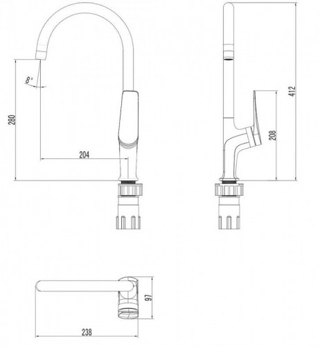 Смеситель для кухни Lemark Bronx LM3705GM Графит латунь