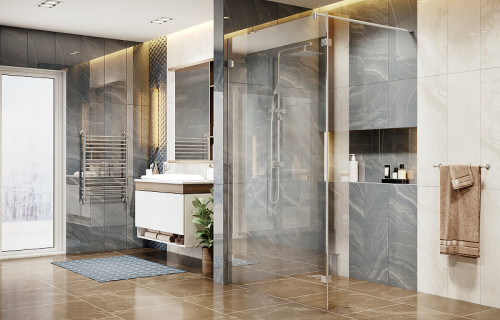 Душевая перегородка Ambassador Walk-in 110х200 15031107 профиль Хром стекло прозрачное