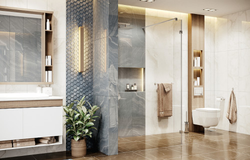 Душевая перегородка Ambassador Walk-in 110х200 15031107 профиль Хром стекло прозрачное