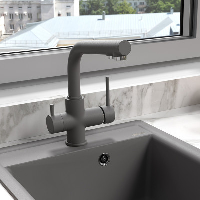 Смеситель для кухни Lemark Comfort LM3061PSH Шампань латунь