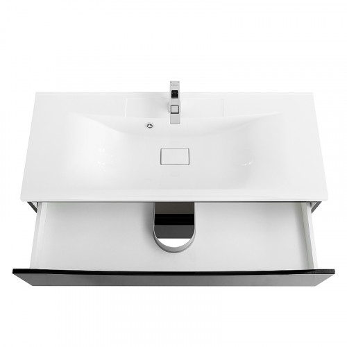 Тумба под раковину BelBagno Marino 110 MARINO-1100-2C-SO-NL-P подвесная Nero Lucido МДФ / ЛДСП