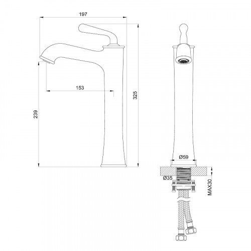 Смеситель для раковины Wonzon &amp; Woghand Steam WW-88239008-MB цвет Черный матовый