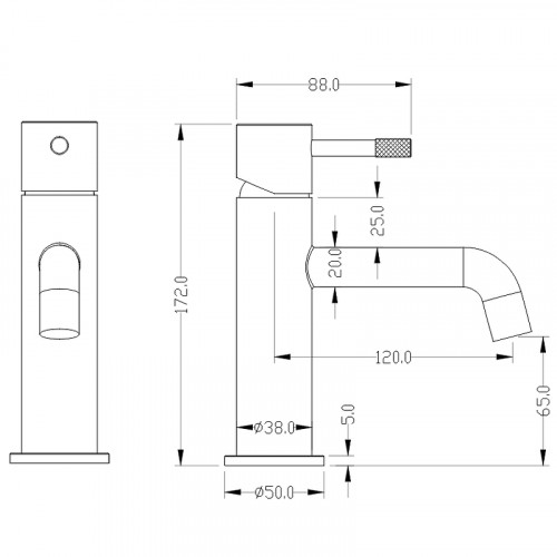 Смеситель для раковины Boheme Uno 461-CR Хром латунь