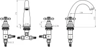 Смеситель для раковины Boheme Royal Cristal 317-Royal Бронза латунь
