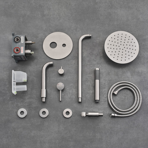 Душевая система Ростовская Мануфактура Сантехники SUS129-1S Нержавеющая сталь нержавеющая сталь встраиваемый