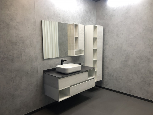 Шкаф пенал Comforty Прага 45 00004136272 подвесной Дуб белый МДФ / ЛДСП