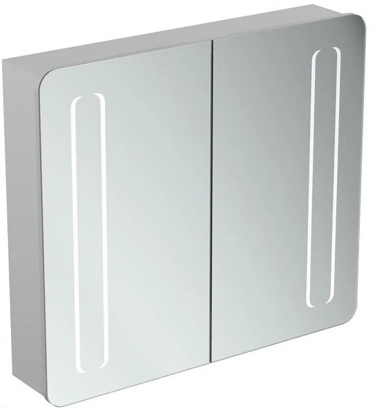 Зеркальный шкаф Ideal Standard Mirror Light 80 T3388AL с подсветкой цвет Aluminium Effect (Алюминий)