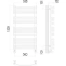 Водяной полотенцесушитель Terminus Марио П24 500х1200 4670078530752 Хром, нижнее подключение, G 1/2" ВР, с комплектом вентилей нержавеющая сталь