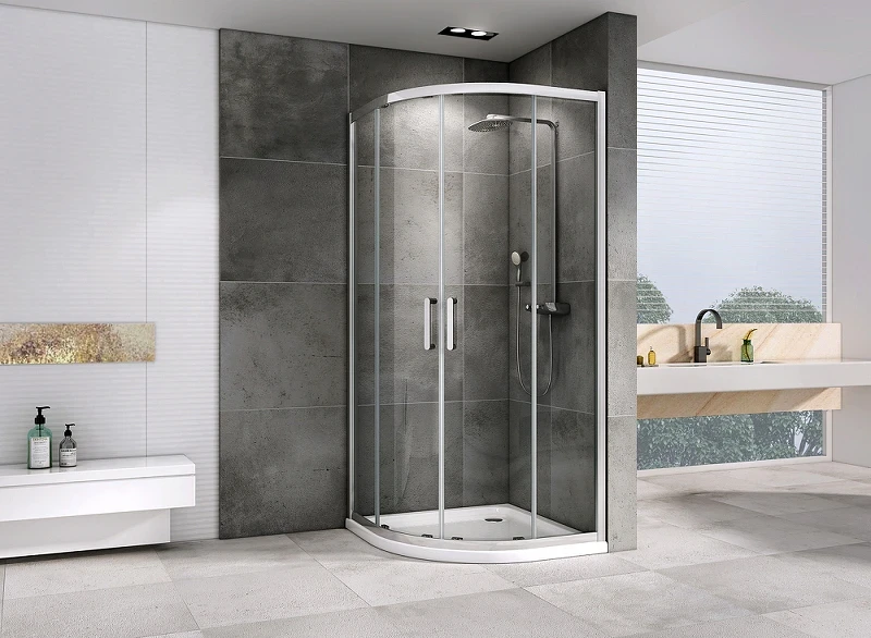 Душевой уголок Abber Schwarzer Diamant 90x90 AG01090 профиль Хром стекло прозрачное