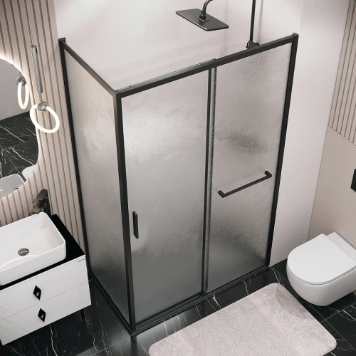 Душевой уголок Grossman Style 120х90 120.K33.05.1290.21.02 профиль Черный матовый стекло шиншилла